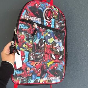 Marvel Spider-Man Comic Style Kids Backpack - Red and Black